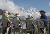 Enjoying Everest view while awaiting for lunch.jpg